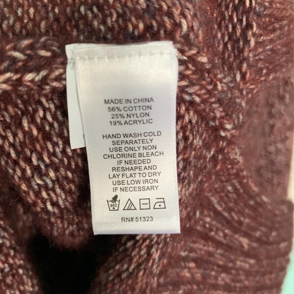 1. State Mock Neck Pullover Wool Blend Knit Sweater Burgundy XS - Picture 5 of 7